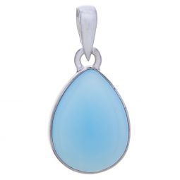 Blue Chalcedony Simple Teardrop Pendant