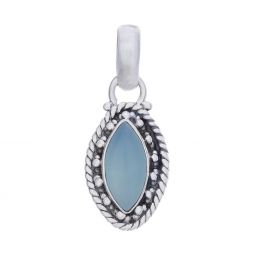 Blue Chalcedony Fancy Marquise Pendant