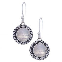 Rainbow Moonstone Fancy Round Earrings