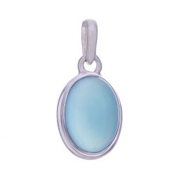 Blue Chalcedony Simple Oval Pendant