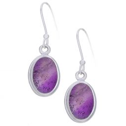 Amethyst Simple Oval Earrings