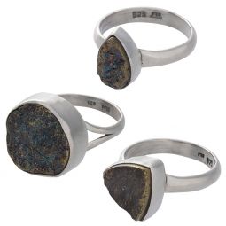 Assorted Shapes Chalcopyrite Ring - Size 8 (13 to 21mm H)