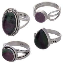 Assorted Shapes Fancy Ruby Zoisite Ring - Size 8 (12 to 21mm H)