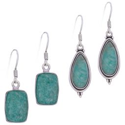 Assorted Amazonite Large Earrings (32 to 36 mm H)