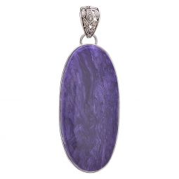 Assorted XXL Oval Charoite Pendants (56 to 69mm H)