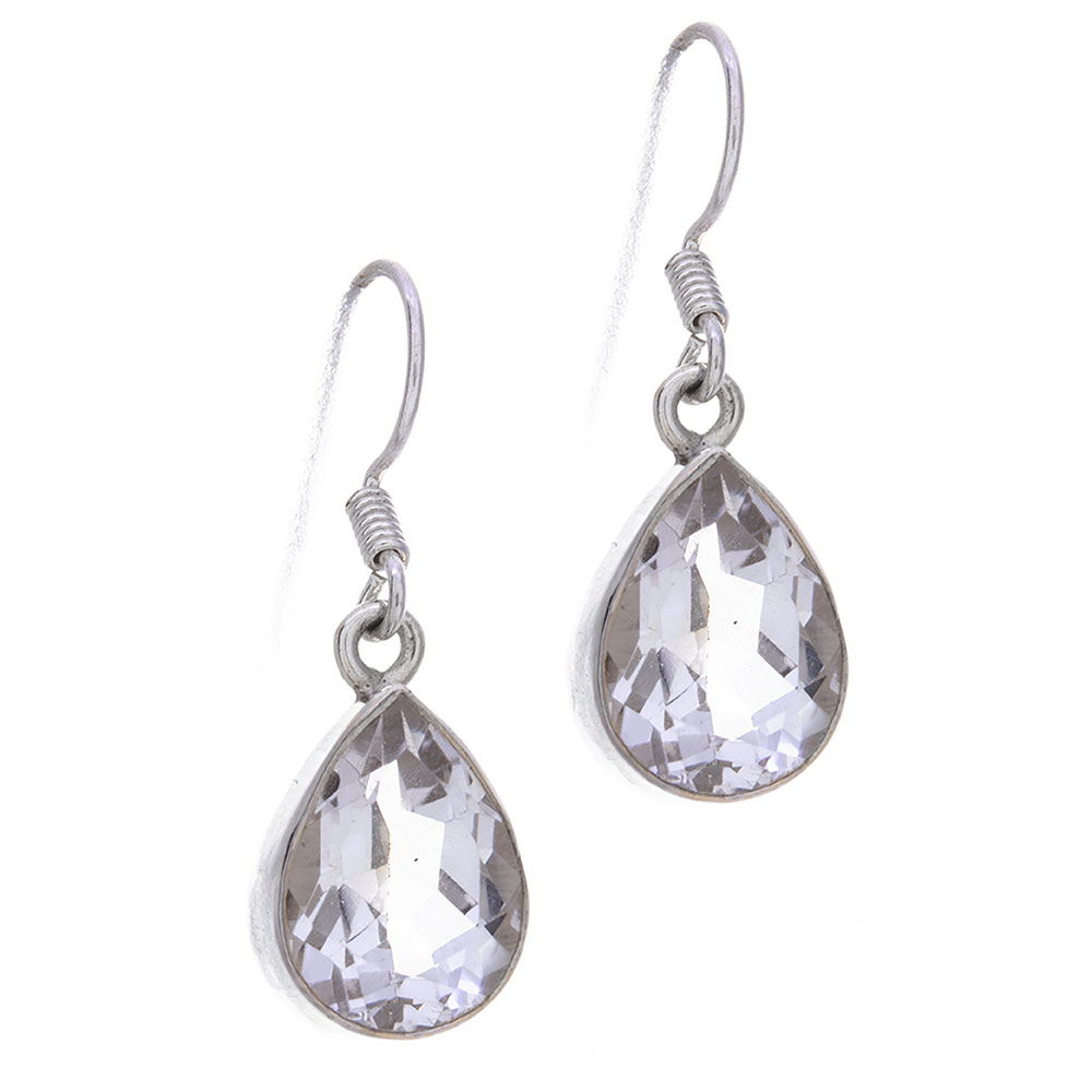 Assorted Medium Teardrop Clear Quartz Earrings (approx 33mm H): Kheops ...