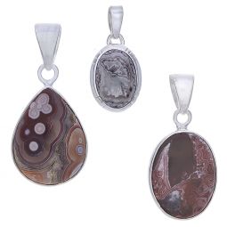 Assorted Shapes Small Crazy Lace Agate Pendant (25 to 36mm H)