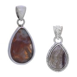 Assorted Small Teardrop Crazy Lace Agate Pendant (26 to 35mm H)