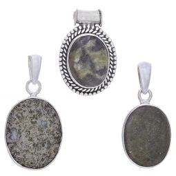 Assorted Oval Epidote Pendants (33 to 40mm H)