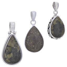 Assorted Teardrop Epidote Pendants (31 to 43mm H)