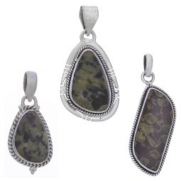 Assorted Shapes Epidote Pendants (29 to 43mm H)