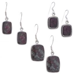 Assorted Rectangular Eudyalite Earrings (31 to 40mm H)