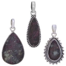 Assorted Medium Teardrop Eudyalite Pendants (31 to 43mm H)