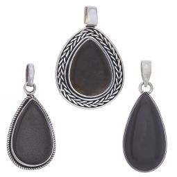 Assorted Medium Teardrop Gold Sheen Obsidian Pendant (30 to 41mm H)