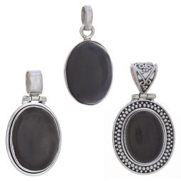 Assorted Medium Oval Gold Sheen Obsidian Pendants (30 to 38mm H)