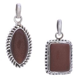 Assorted Shapes Small Yellow Goldstone Pendant (24 to 31mm H)