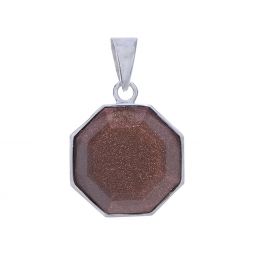 Octogonal Yellow Goldstone Pendant (24 to 31mm H)