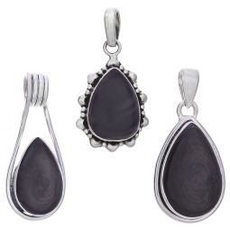 Assorted Medium Teardrop Hypersthene Pendant (29 to 38mm H)