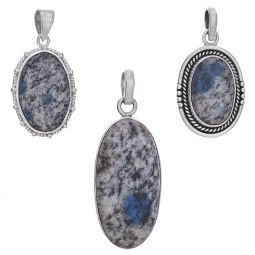 Assorted Medium Oval K2 Stone Pendant (28 to 36mm H)