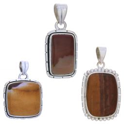 Assorted Rectangular Mookaite Pendants (25 to 36mm H)