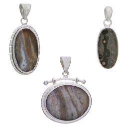 Assorted Large Oval Ocean Jasper Pendant (27 to 41mm H)