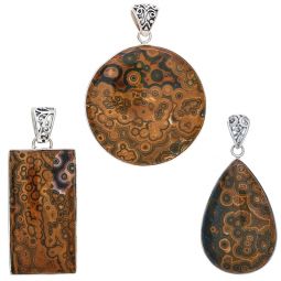 Assorted Shapes X-Large Ocean Jasper Pendant (54 to 64mm H)