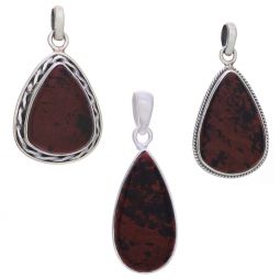 Assorted Teardrop Mahogany Obsidian Pendant (26 to 36mm H)