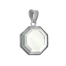 Octogonal Faceted Prasiolite Pendants (29mm H)