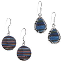 Assorted Shapes Rainbow Calsilica Earrings (26 to 36mm H)