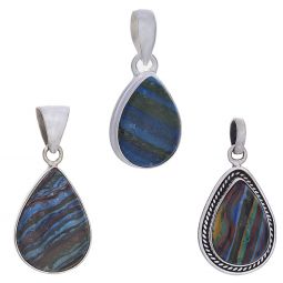 Assorted Medium Teardrop Rainbow Calsilica Pendant (30 to 36mm H)