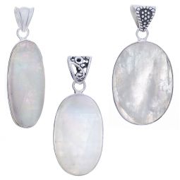 Assorted Oval Rainbow Moonstone XL Pendant (45 to 56mm H)