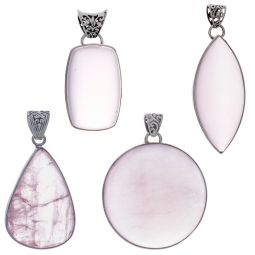 Assorted Shapes X-Large Rose Quartz Pendant (42 to 68mm H)