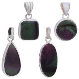 Assorted Shapes Small Plain Ruby Zoisite Pendant (21 to 27mm H)