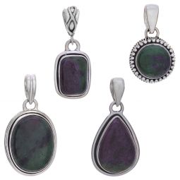 Assorted Shapes Small Fancy Ruby Zoisite Pendant (19 to 29mm H)