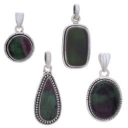 Assorted Shapes Medium Fancy Ruby Zoisite Pendant (29 to 38mm H)