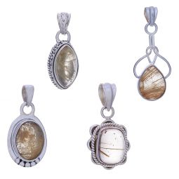 Assorted Shapes Small Rutilated Quartz Pendant (19 to 36mm H)