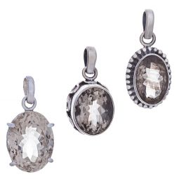 Assorted Oval Faceted Scapiolite Pendant (19 to 27mm H)