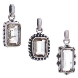 Assorted Medium Rectangular Faceted Scapiolite Pendant (21 to 29mm H)