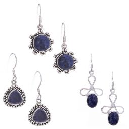 Assorted Shapes Small Sodalite Earrings (23 to 39mm H)