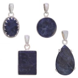 Assorted Shapes Plain Sodalite Pendant (24 to 36mm H)