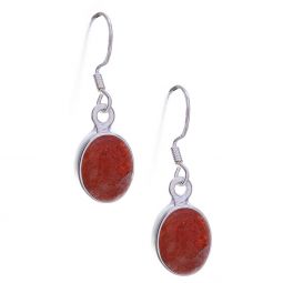 (CLEARANCE) Sunstone Simple Oval Earrings (31 to 34mm H)