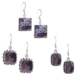 Assorted Rectangular Tiffany Stone Earrings (27 to 35mm H)