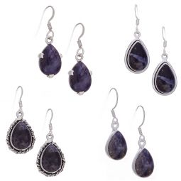 Assorted Teardrop Tiffany Stone Earrings (32 to 39mm H)