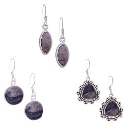 Assorted Shapes Tiffany Stone Earrings (32 to 39mm H)